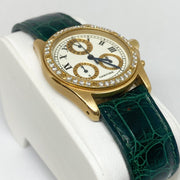 Pre-Owned 18KY Cartier Santos Ronde Chronoreflex Boutique Exclusive Diamond Watch