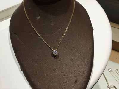 14KY-0.50cts. G-H, SI bezel pendant