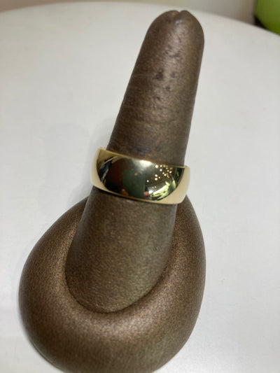 14KY Half Round 8mm Band, Comfort Fit, Light weight, sz 9.5