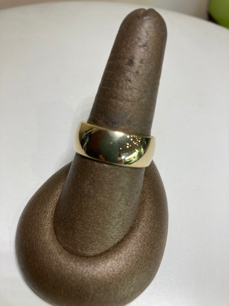 14KY Half Round 8mm Band, Comfort Fit, Light weight, sz 9.5