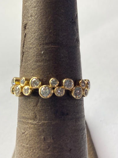 14KY-0.45CTS. Bezel set round diamond band