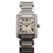 Cartier Tank Francaise Mid Size on Bracelet Stainless Steel Qtz - .98CTW Custom Diamonds