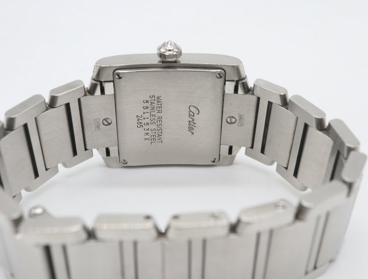 Cartier Tank Francaise Mid Size on Bracelet Stainless Steel Qtz - .98CTW Custom Diamonds