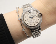 Pre-Owned Cartier Ballon Bleu Steel Dia Dial & AM Dia Bezel 33mm 3489 1.69CTW