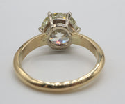 Estate 3.33CT Old European Cut Diamond L-VS 14KY 6-Prong Solitaire Ring Sz 6.5