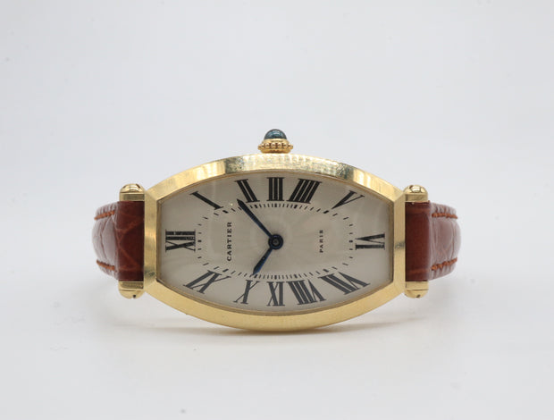 Pre-Owned Cartier Tonneau " Paris" Mechanical 32x21mm 18KY 1985 - 1989