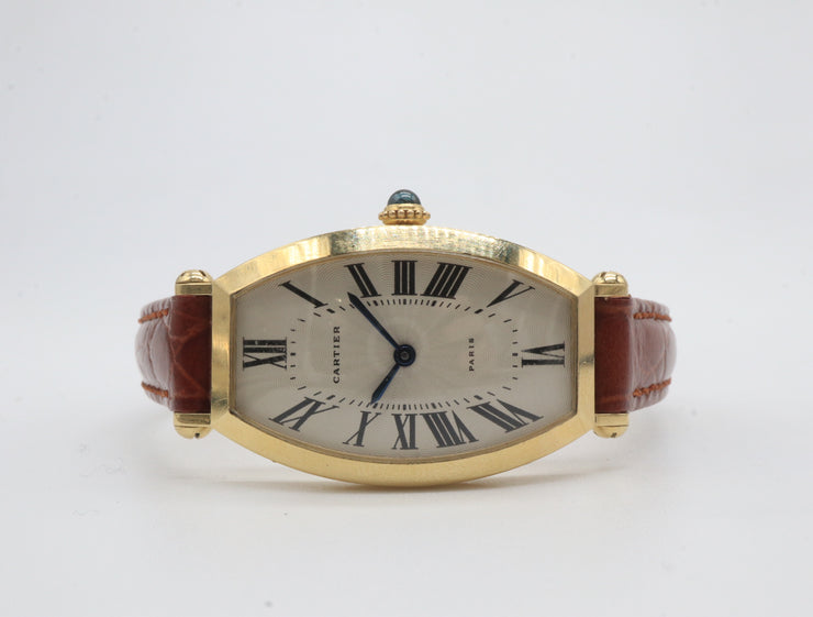 Pre-Owned Cartier Tonneau " Paris" Mechanical 32x21mm 18KY 1985 - 1989