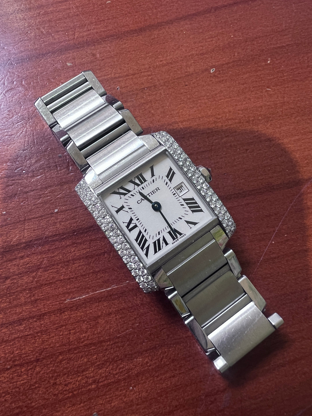 Cartier Tank Francaise Mid Size on Bracelet Stainless Steel Qtz - .98C –  Mark Areias J,