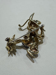 14K Bunny Golfer Enamel Pink Brooch "Martine" Designer  Italian