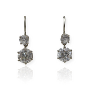 3.94CTW J VS Old European Cut Diamond Drop Dangle Earrings 14KW Wire Hook