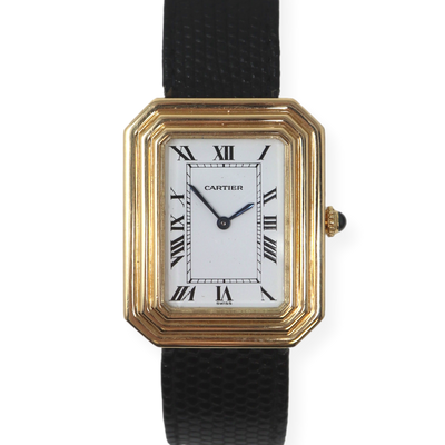 Rare Jumbo Cartier Cristallor "Stepped Tank" 18K Yellow Gold