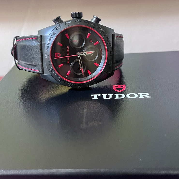 Tudor Fastrider Black Shield Chrono Watch in PVD Steel Complete 2021