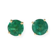 4.42CTW Natural Emerald Stud Earrings 18KY