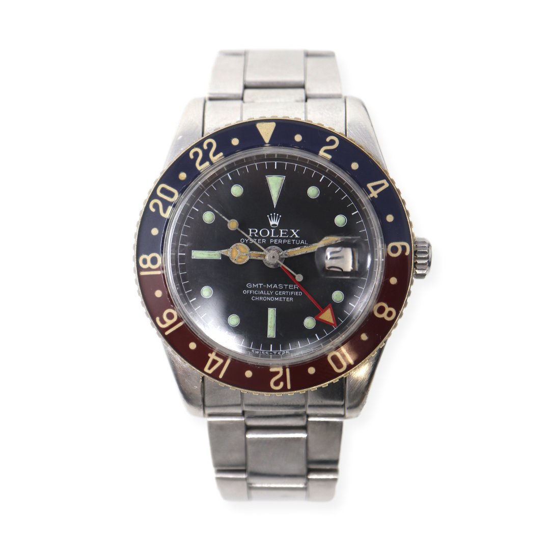 Vintage Rolex GMT Master 6542 Pepsi Red Blue Bakelite Bezel 38mm 1 Mark Areias J