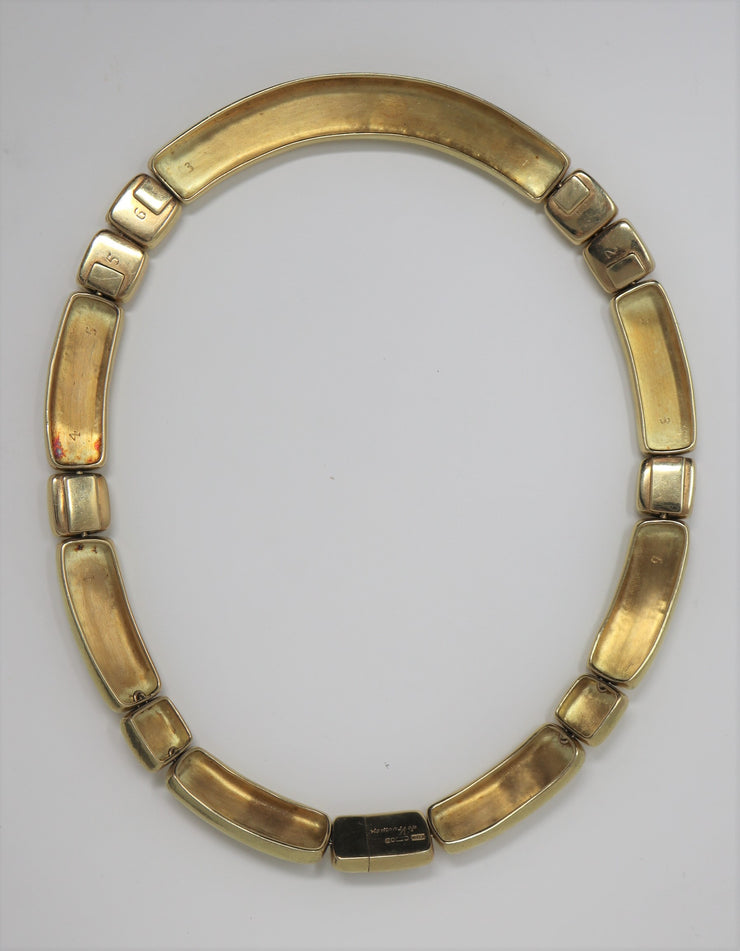 De Vroomen One Off Piece Diamond Hammered Necklace 3.60CTW 18KY
