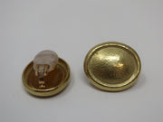 De Vroomen Clip On Oval Hammered Earrings 18KY