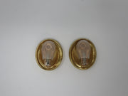 De Vroomen Clip On Oval Hammered Earrings 18KY