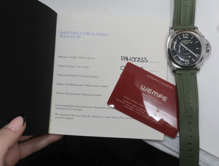 Pre-Owned Panerai Luminor 1950 8 Days GMT "DOT" Dial PAM 233 Complete