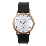 Pre-Owned Patek Philippe Calatrava Rose Gold Hobnail 33mm Manual Wind on Strap 3919R