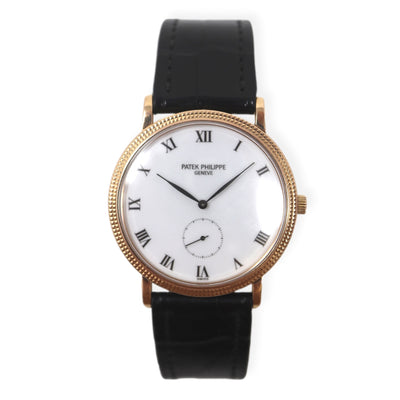 Pre-Owned Patek Philippe Calatrava Rose Gold Hobnail 33mm Manual Wind on Strap 3919R