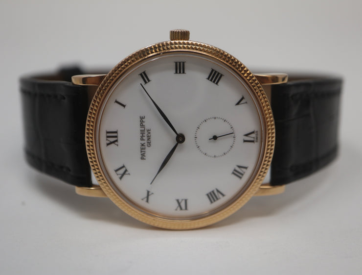 Pre-Owned Patek Philippe Calatrava Rose Gold Hobnail 33mm Manual Wind on Strap 3919R