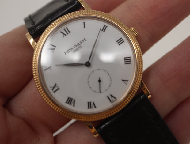 Pre-Owned Patek Philippe Calatrava Rose Gold Hobnail 33mm Manual Wind on Strap 3919R