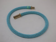 14K 16" Turquoise Beaded Twisted Woven Necklace 14KY Magnetic Clasp