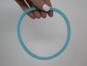 14K 16" Turquoise Beaded Twisted Woven Necklace 14KY Magnetic Clasp