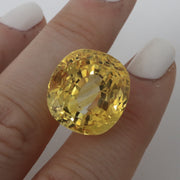 GIA Certified Rare 40.11 Carat Loose Untreated Natural Cushion Yellow Sapphire
