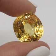 GIA Certified Rare 40.11 Carat Loose Untreated Natural Cushion Yellow Sapphire