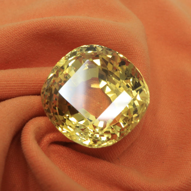 GIA Certified Rare 40.11 Carat Loose Untreated Natural Cushion Yellow Sapphire