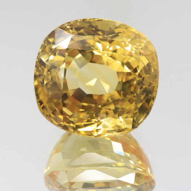 GIA Certified Rare 40.11 Carat Loose Untreated Natural Cushion Yellow Sapphire