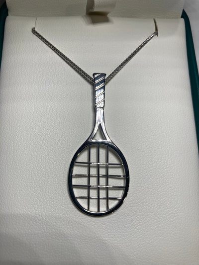 Tennis Racket pendant, 14KW