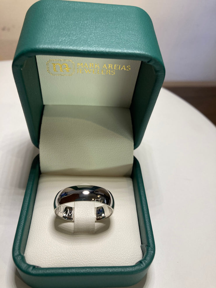 Platinum Gent's band, 6mm, comfort fit-light, sz. 10