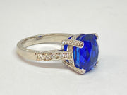 9.02 Carat Blue Sapphire and Diamond Ring in Platinum