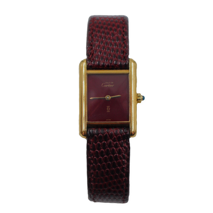 Pre-Owned Cartier Ladies Must De Tank Red 1990s