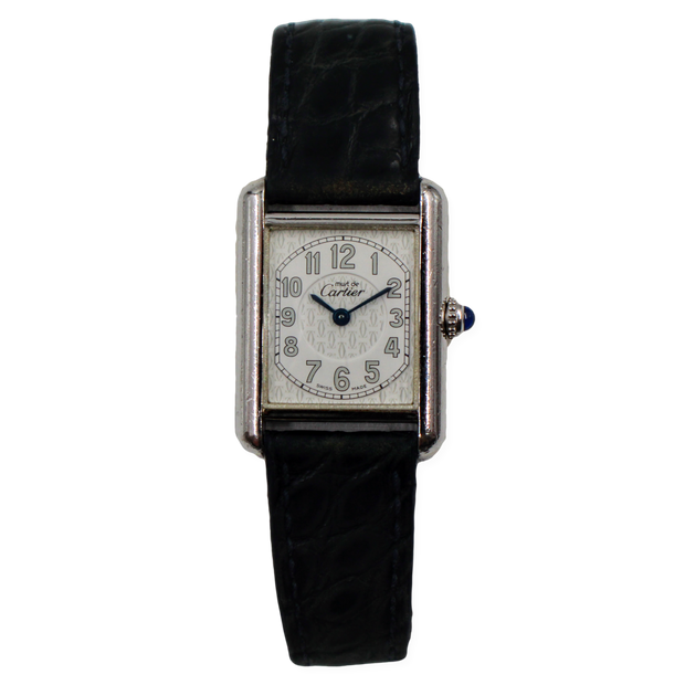 Pre-Owned Cartier Ladies Must Tank Sterling Silver 22mm Pre-Owned