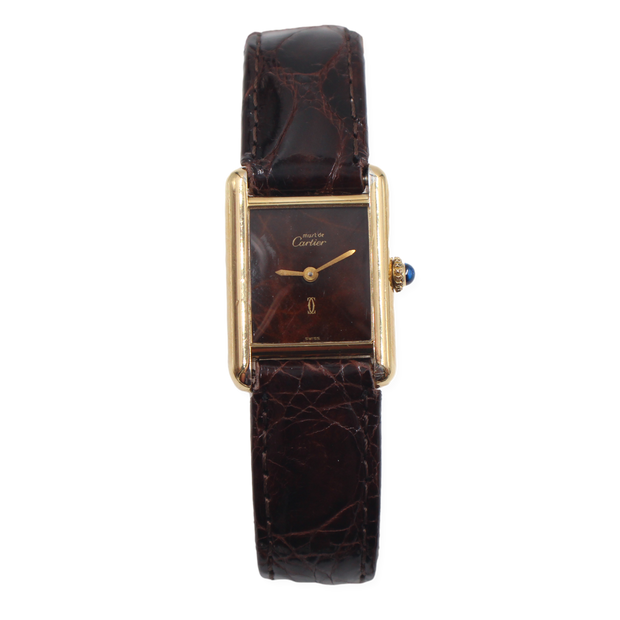 Pre-Owned Cartier Must De Tank Ladies Chocolate Dial 1990s 25mm Pre-Owned