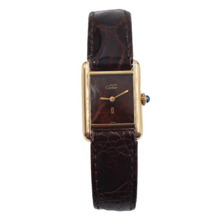 Pre-Owned Cartier Must De Tank Ladies Chocolate Dial 1990s 25mm Pre-Owned