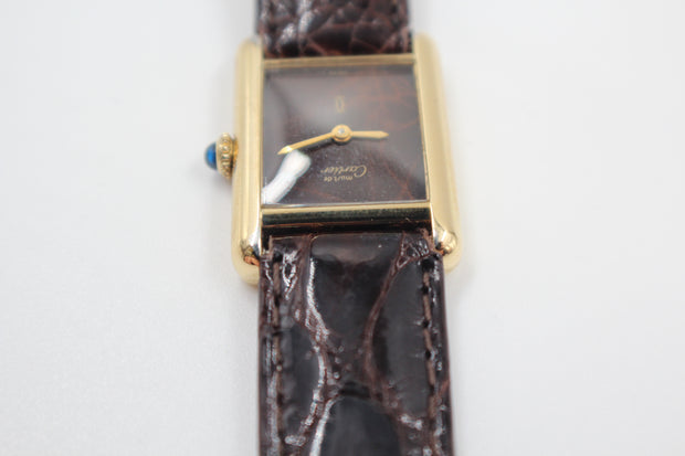Pre-Owned Cartier Must De Tank Ladies Chocolate Dial 1990s 25mm Pre-Owned