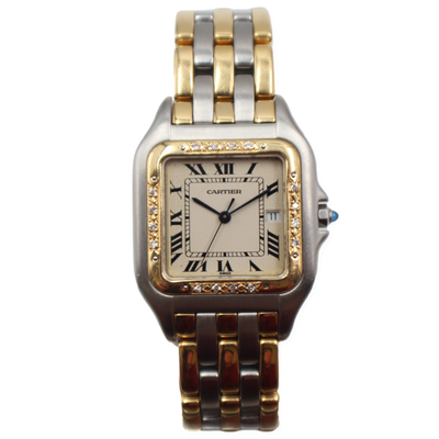 Pre-Owned Cartier Jumbo Panthere 3-Row Am Dia. Steel & 18Ky 29Mm