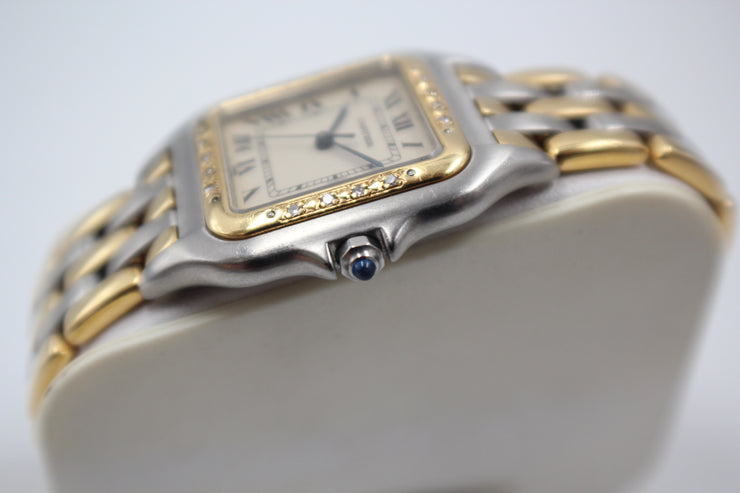 Pre-Owned Cartier Jumbo Panthere 3-Row Am Dia. Steel & 18Ky 29Mm