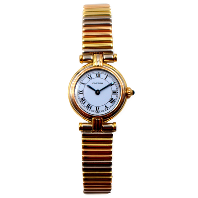 Pre-Owned Cartier Vendome Tri-Tone 1990s 18K Yellow Rose & White Gold 21mm Pre-Owned