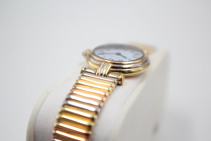 Pre-Owned Cartier Vendome Tri-Tone 1990s 18K Yellow Rose & White Gold 21mm Pre-Owned