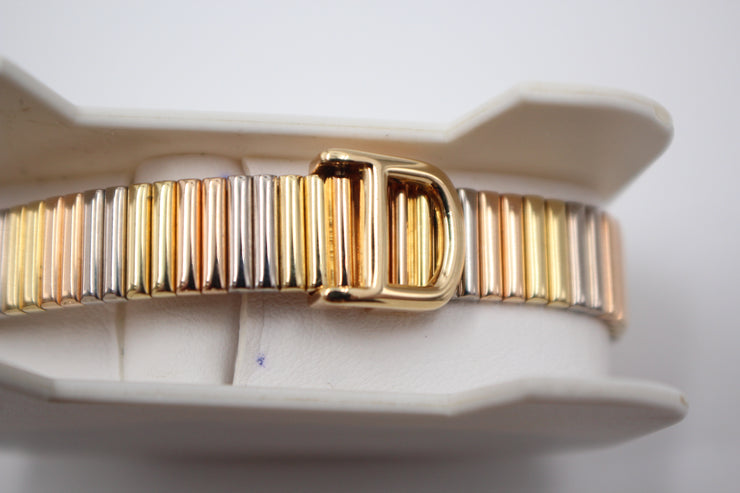 Pre-Owned Cartier Vendome Tri-Tone 1990s 18K Yellow Rose & White Gold 21mm Pre-Owned