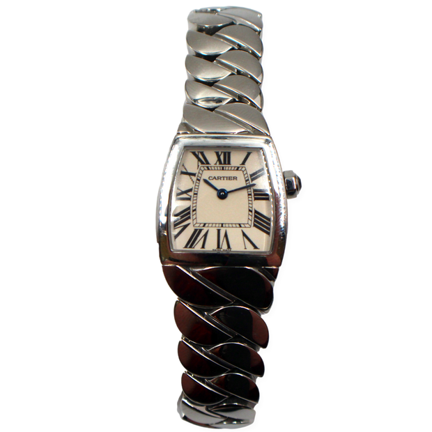 Pre-Owned Cartier La Dona Small 2006 Steel Cuban Bracelet 22mm Pre-Owned