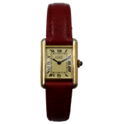 Pre-Owned Cartier Must De Tank 1990s Paris Edition Gold Over Silver 20x30mm Pre-Owned