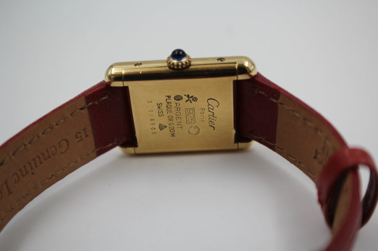 Pre-Owned Cartier Must De Tank 1990s Paris Edition Gold Over Silver 20x30mm Pre-Owned