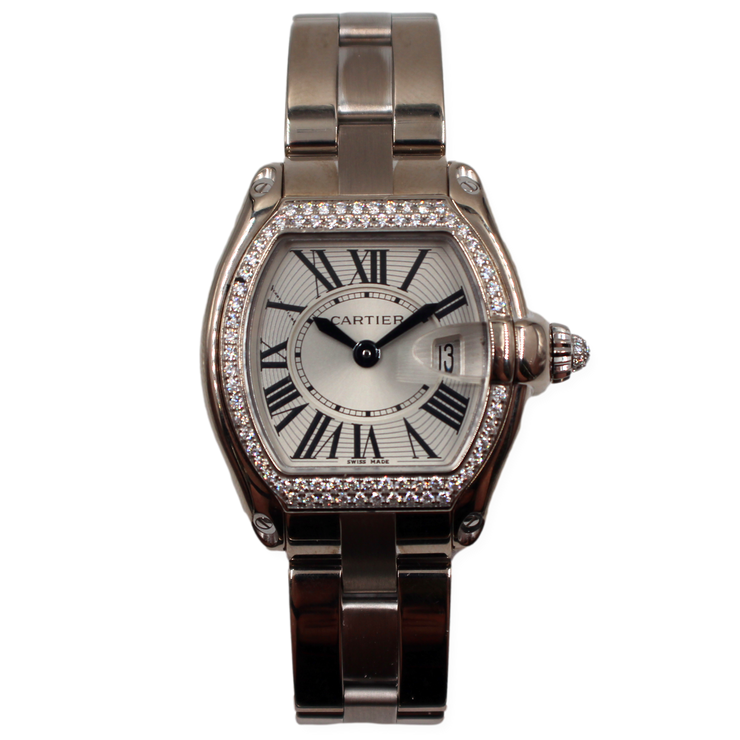 Pre-Owned Cartier Roadster Small 2006 Factory Diamonds 32x37mm Pre-Owned