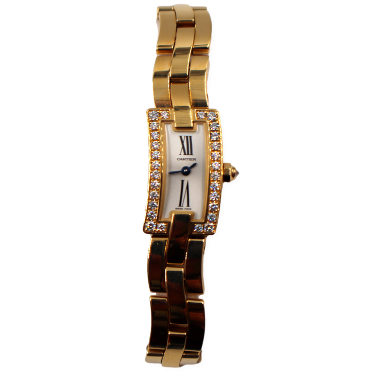 Pre-Owned Cartier Ballerine 2007 Factory Diamonds 24x14mm Pre-Owned